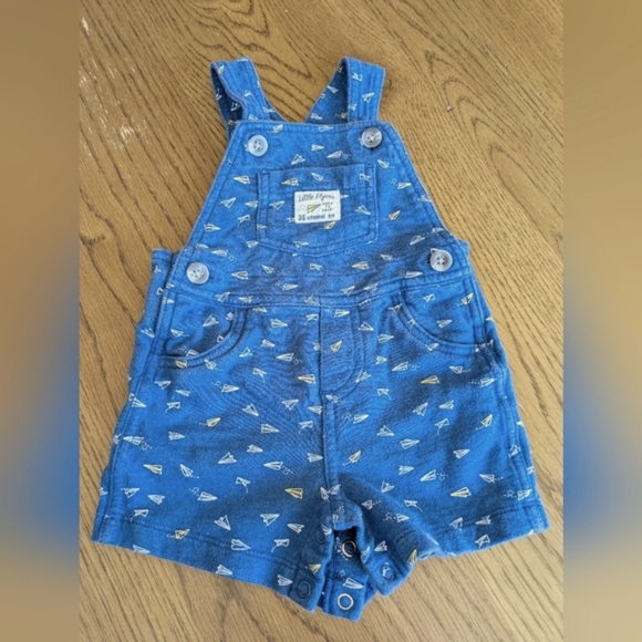 Carter's Blue Paper Airplane Print Overalls, Sz. 6 Months - Picture 1 of 5